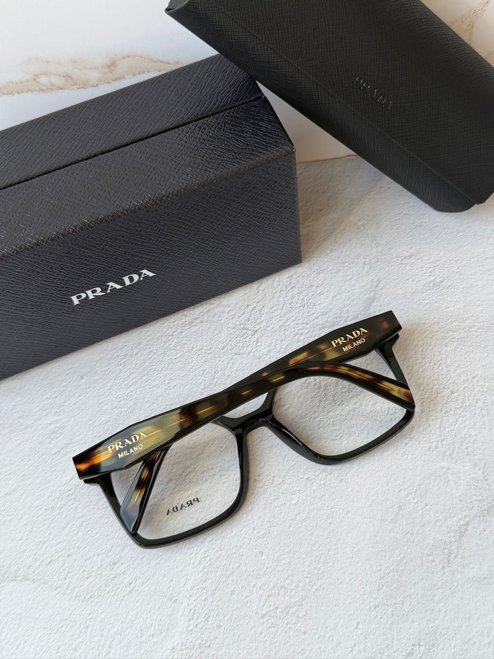 Prada PR B03V Eyeglasses Frames in Black Tortoise