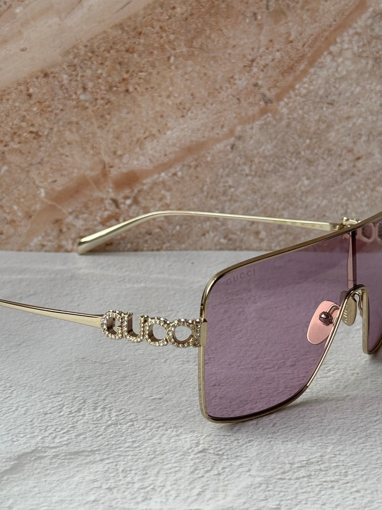 Gafas de sol extragrandes Gucci GG0817S con lentes grises 