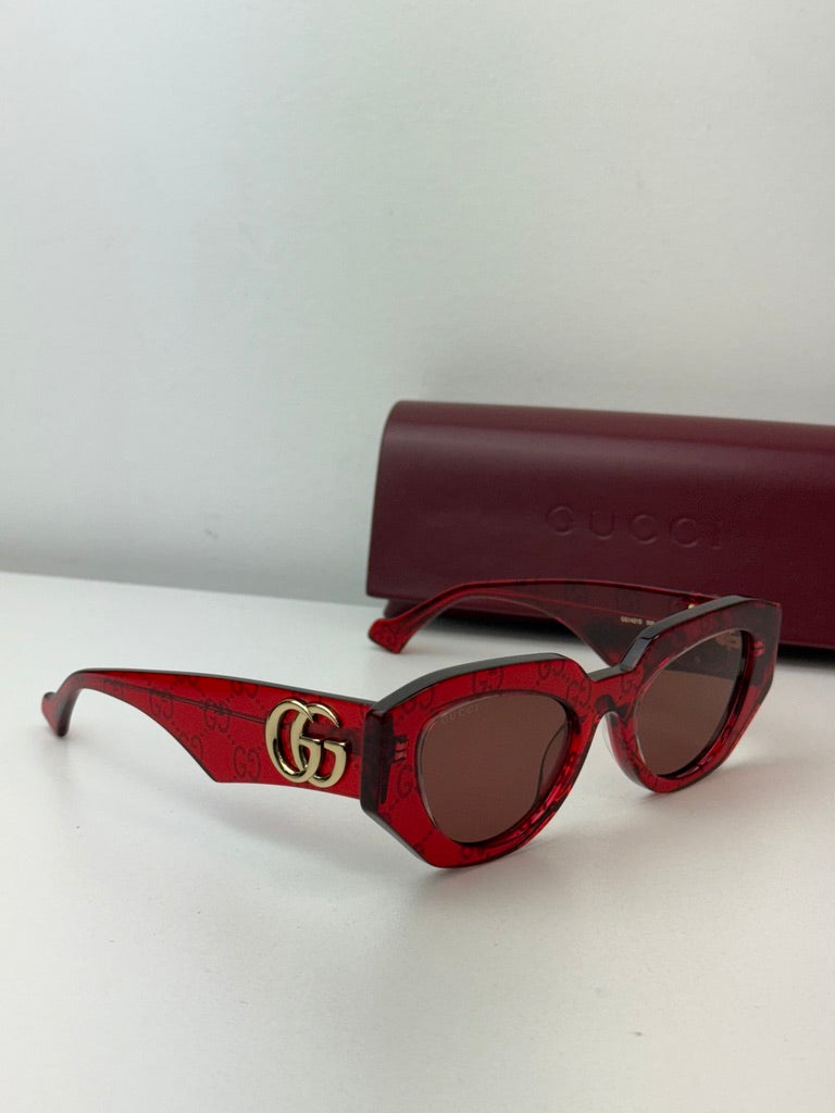 Gucci GG1421S Red Monogram Logo Sunglasses – Designer Daydream