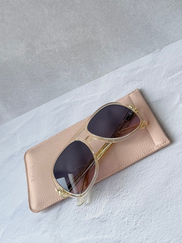 Chloe CH0289S Oversized Pilot Sunglasses in Transparent Yellow