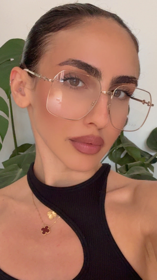 Gucci GG0952O Oversized Metal Square Frames in Gold
