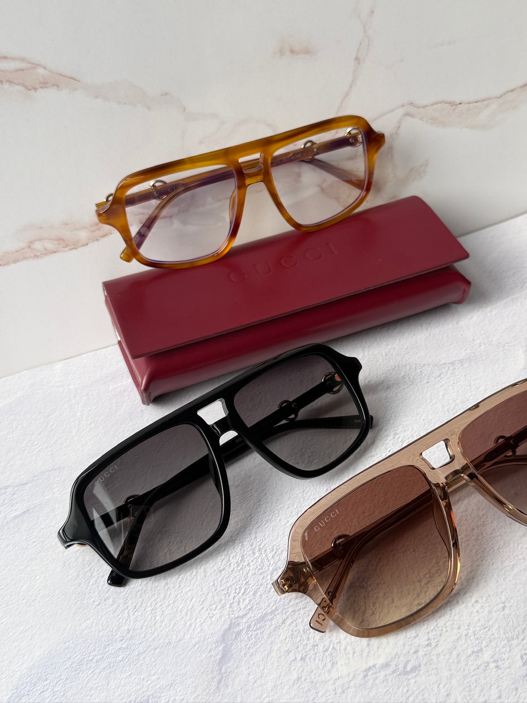 Gucci GG2052S Brown Horsebit Aviator Sunglasses