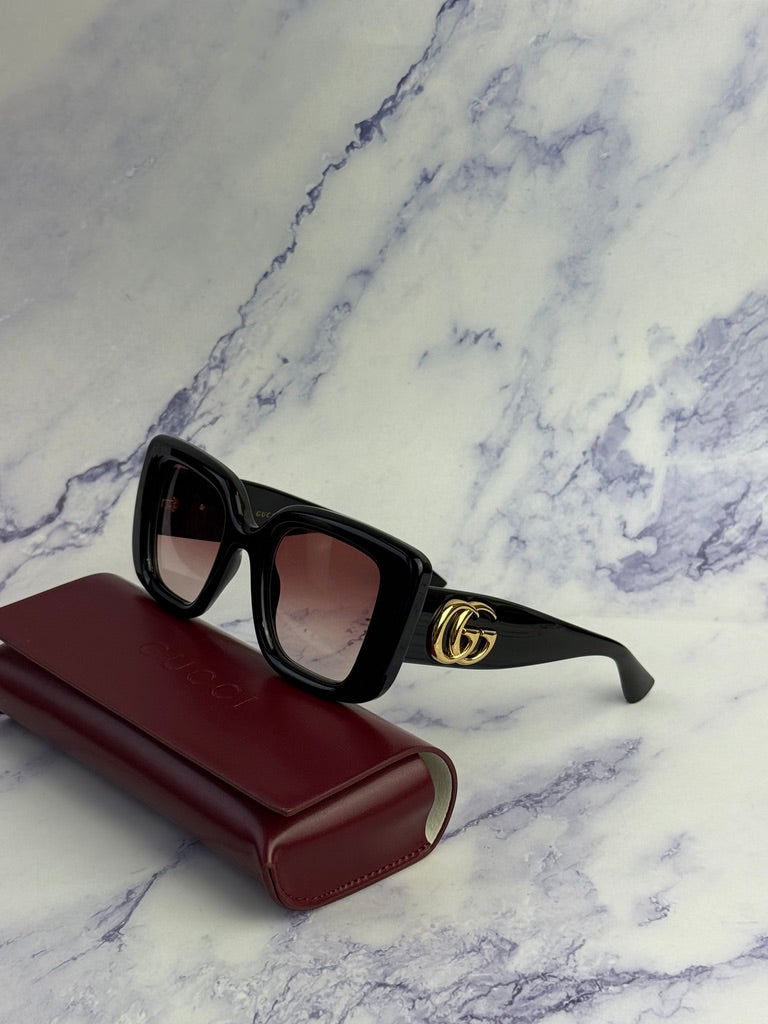 Gucci GG1975S Thick Rim Cat Eye Sunglasses in Black