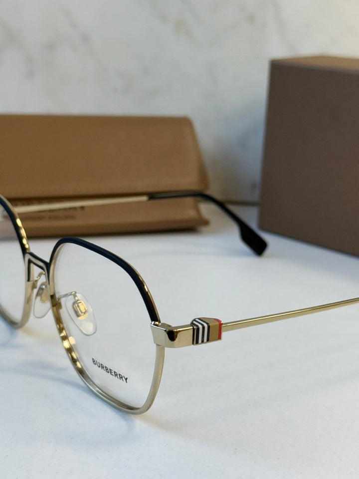 Burberry BE1379D Winston Black Gold Metal Round Frames
