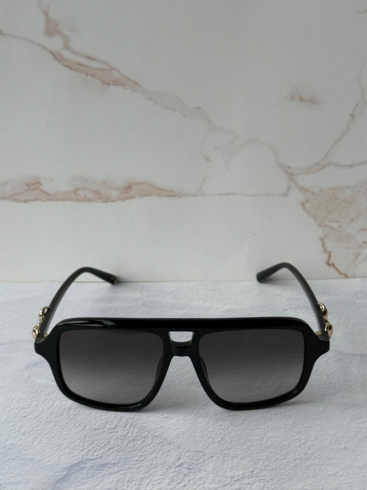 Gucci GG2052S Black Horsebit Aviator Sunglasses