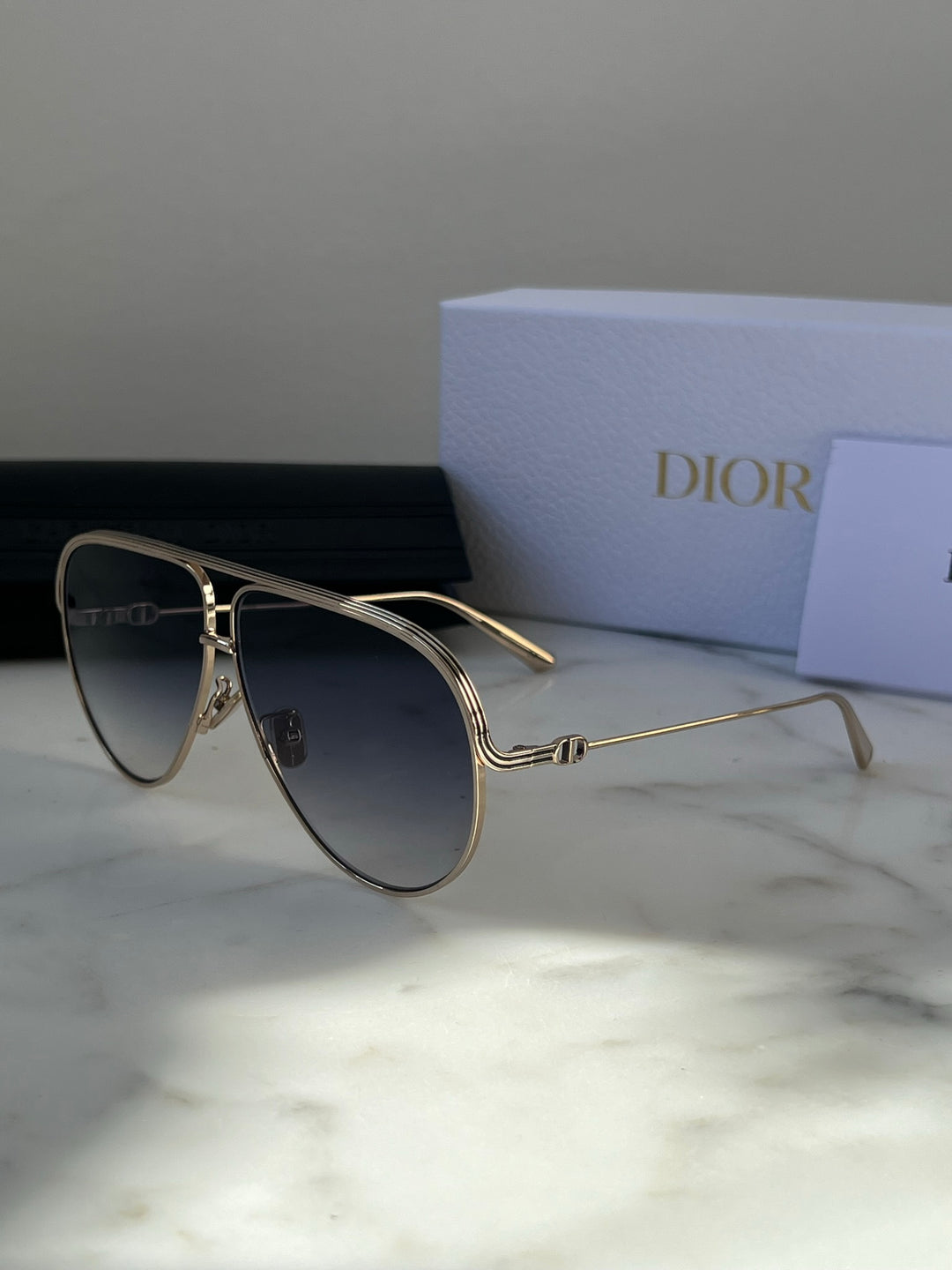Dior EverDior A1U Aviator Sunglasses in Gold Blue Gradient