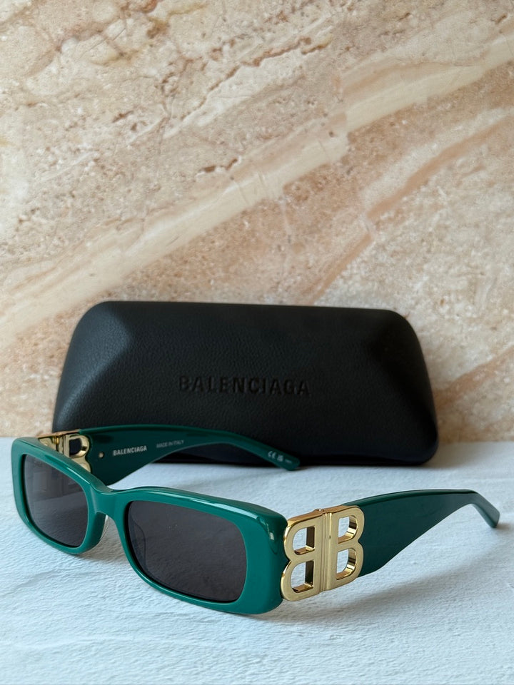 Balenciaga BB0096S Gafas de sol con logo en verde
