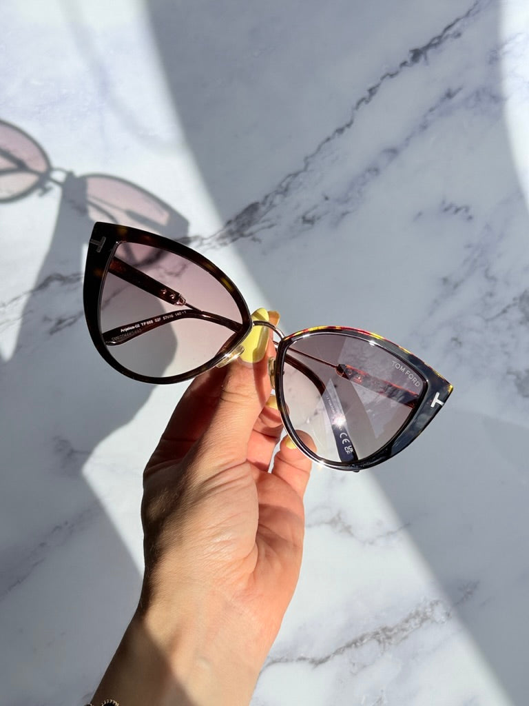 Tom Ford Anjelica FT0868 Cat Eye Sunglasses in Havana Brown