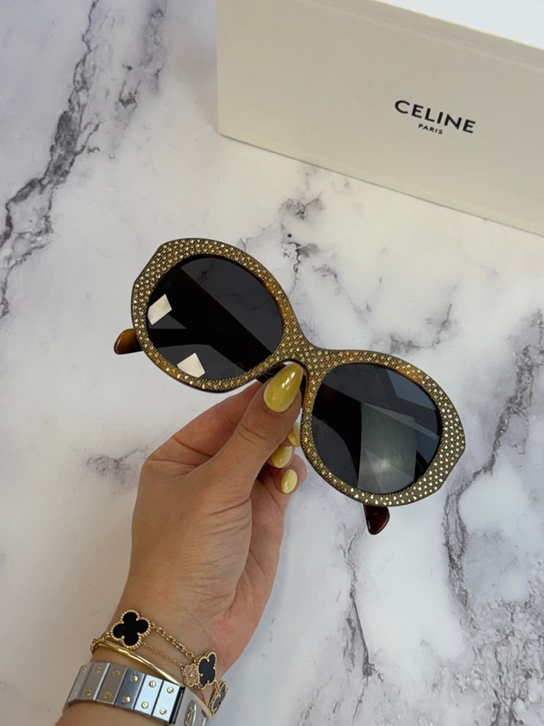 Celine CL4240IS Havana Brown Crystal Sunglasses