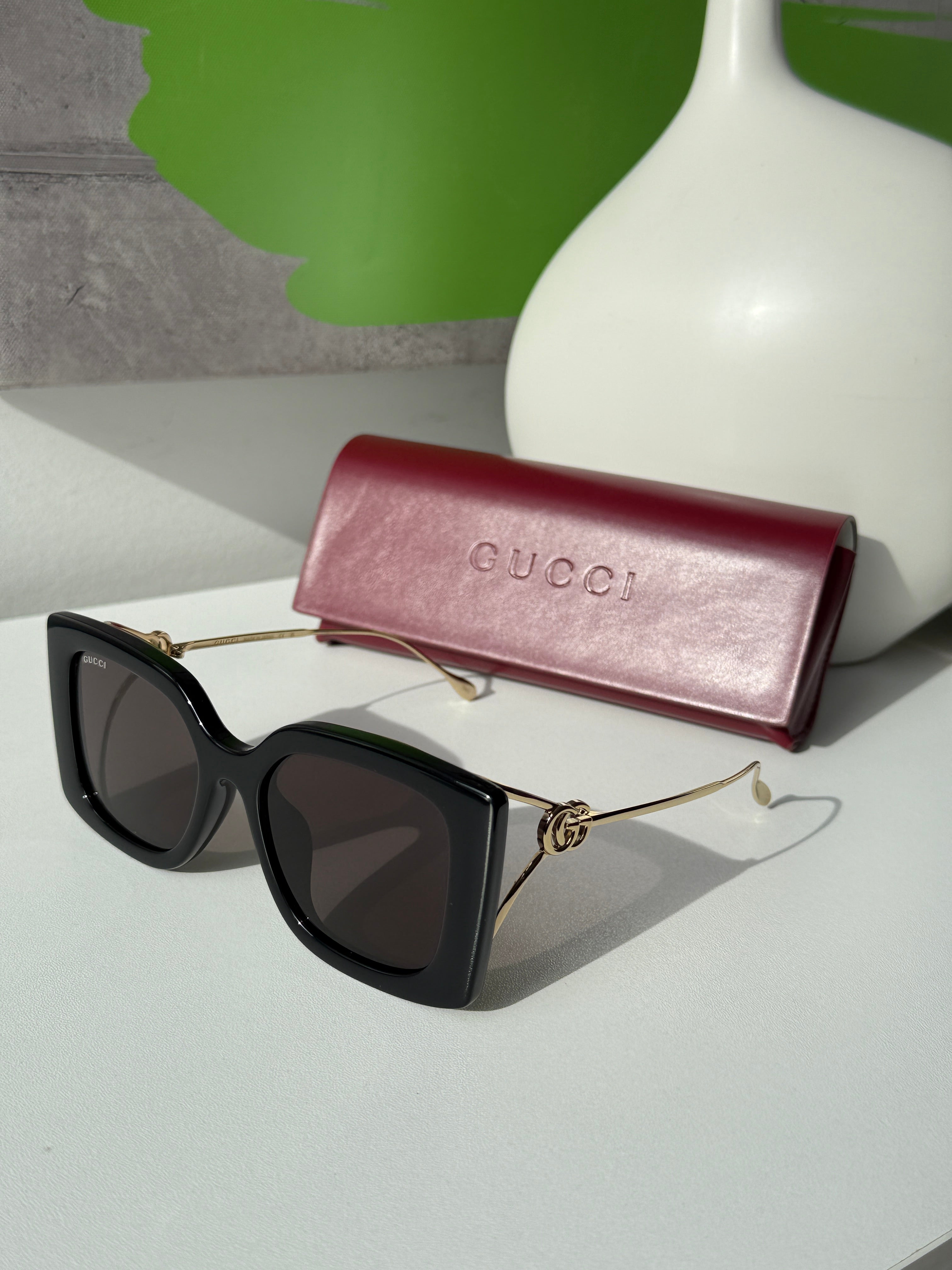 Gucci GG1567SA Black Gold Marmont Sunglasses | Designer Daydream
