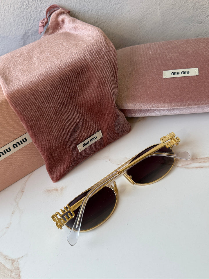 Miu Miu MU54ZS Sunglasses in Antique Gold Grey
