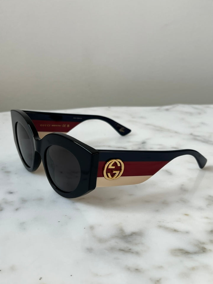 Gucci GG0275S Cat Eye Thick Leg Black Sunglasses