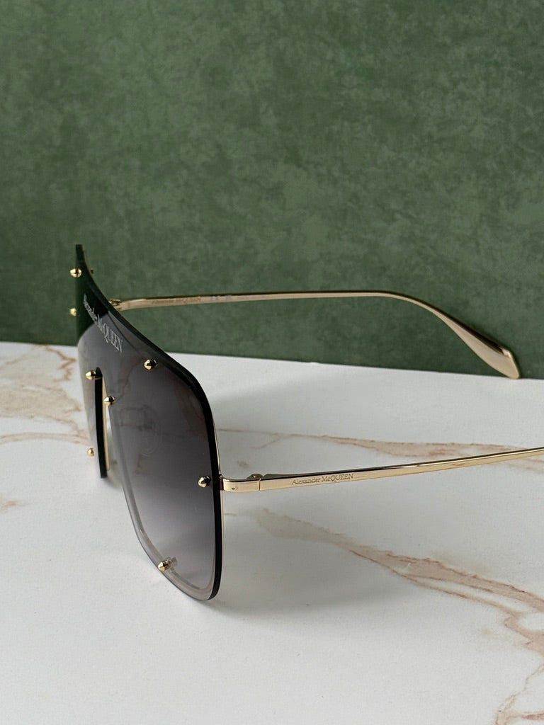 Alexander McQueen AM0362S Oversized Studded Mask Sunglasses