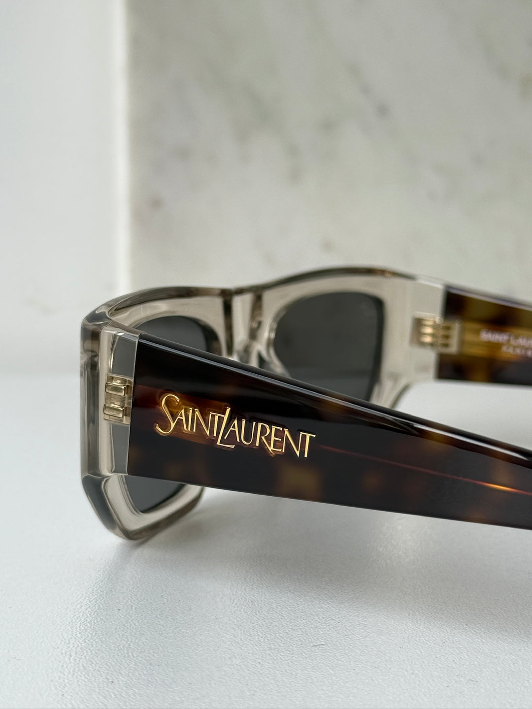 Saint Laurent SL740 Sunglasses in Transparent Mirror – Designer