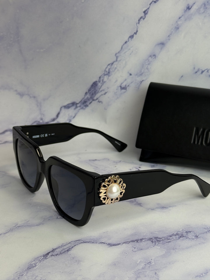 Moschino MOS153/S Black Pearl Logo Sunglasses