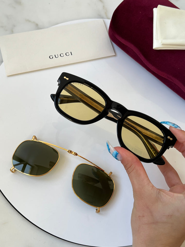 Gucci GG0182S Gafas de sol negras con clip 