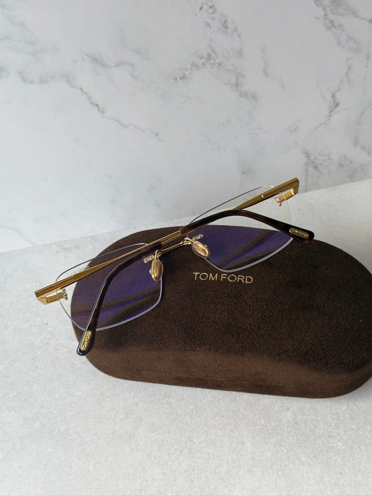 FT6117-B Gold Rimless Bluelight Frames