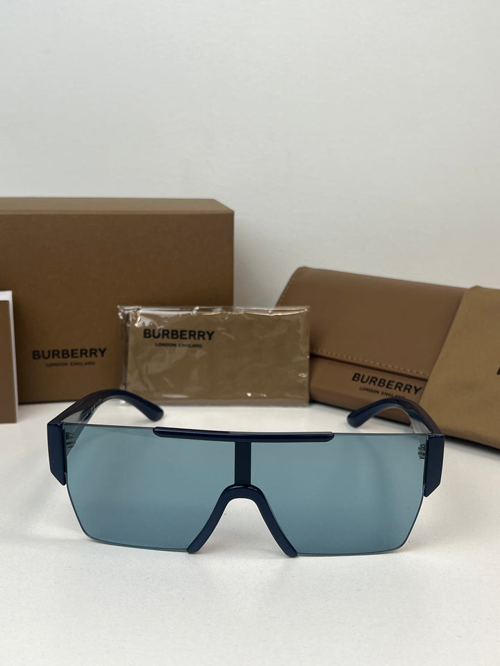 Burberry BE4291 Mirrored Shield Sunglasses in Blue