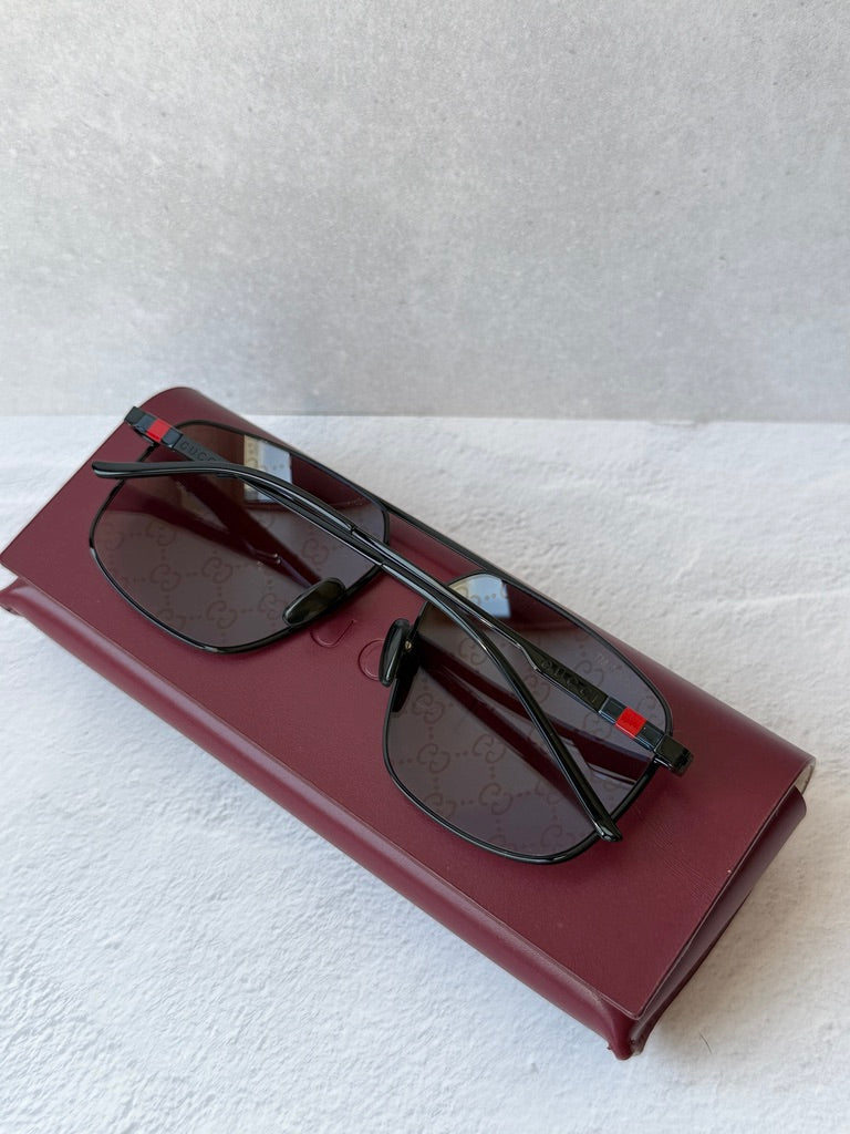 Gucci GG1676S Monogram Mirror Aviator Sunglasses