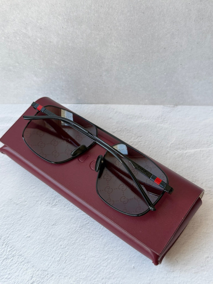 Gucci GG1676S Monogram Mirror Aviator Sunglasses