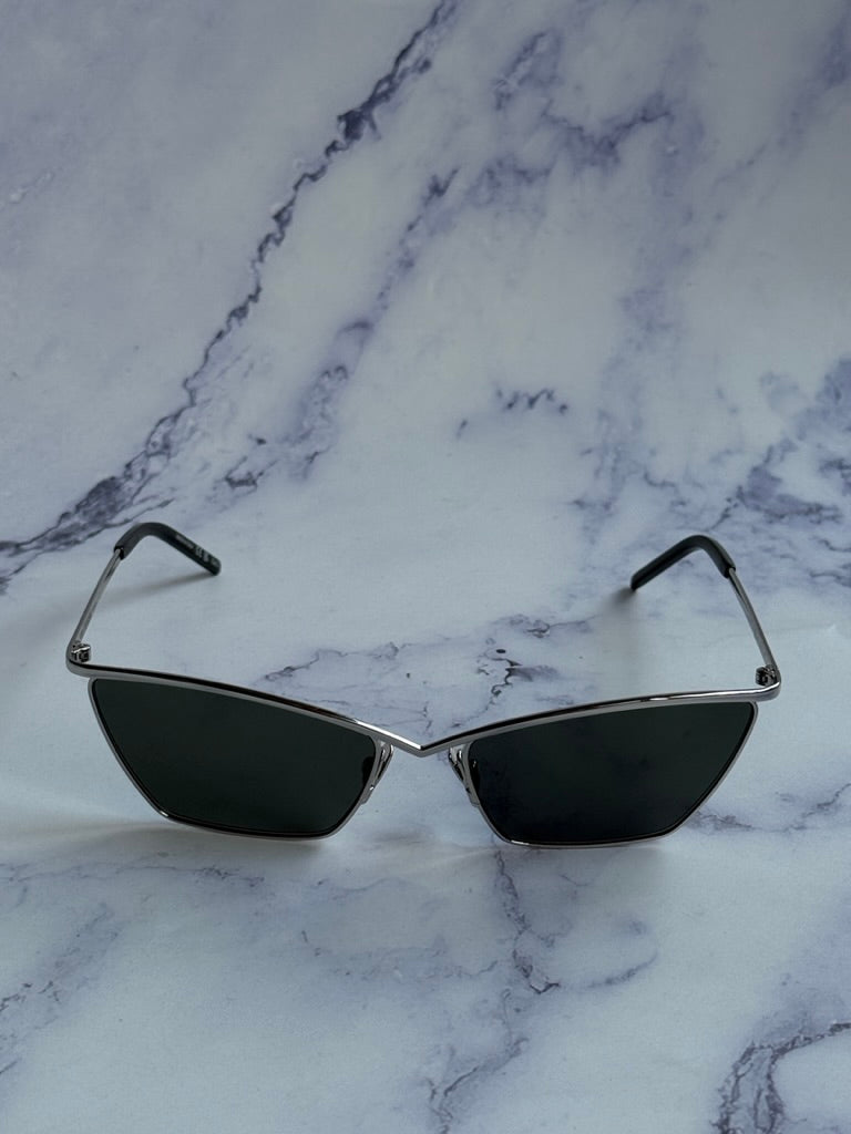 Saint Laurent SL637 Cat Eye Sunglasses in Silver