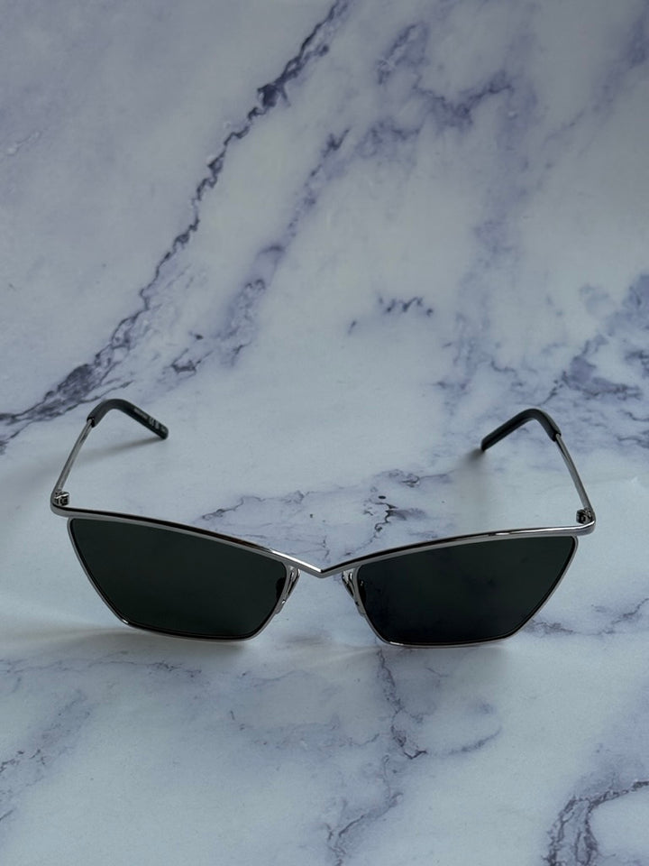 Saint Laurent SL637 Cat Eye Sunglasses in Silver