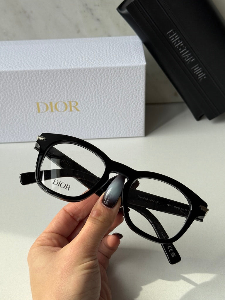 Dior BlacksuitO S21I Squared Frames in Black