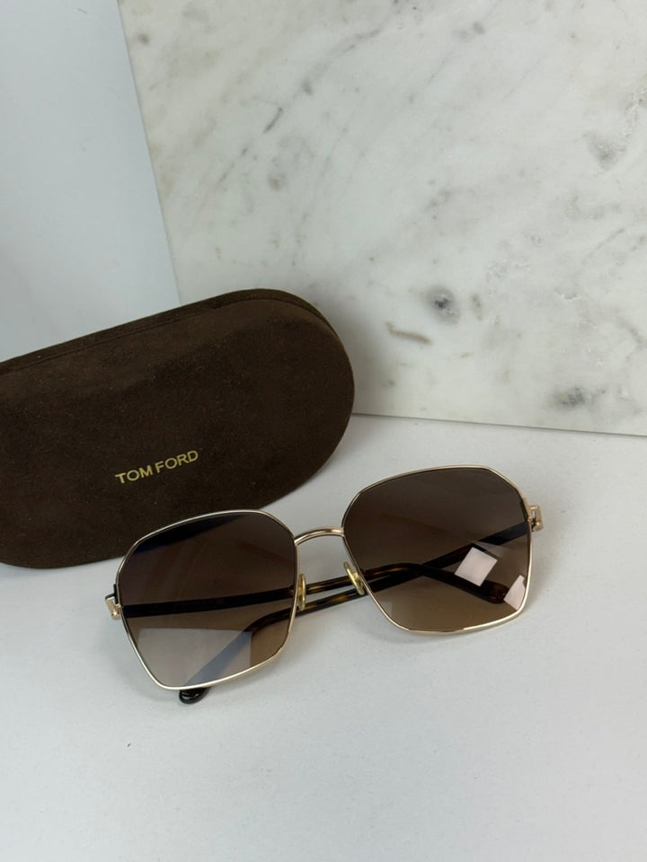 Tom Ford Claudia FT0839 Square Sunglasses in Brown