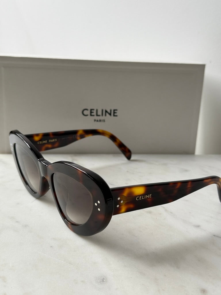 Celine CL40320U 3 Dots Cat Eye Havana Brown Sunglasses