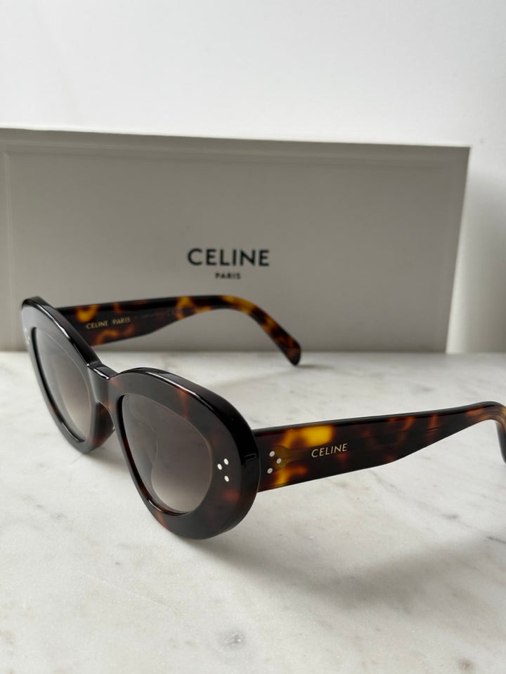 Celine CL40320U 3 Dots Cat Eye Havana Brown Sunglasses