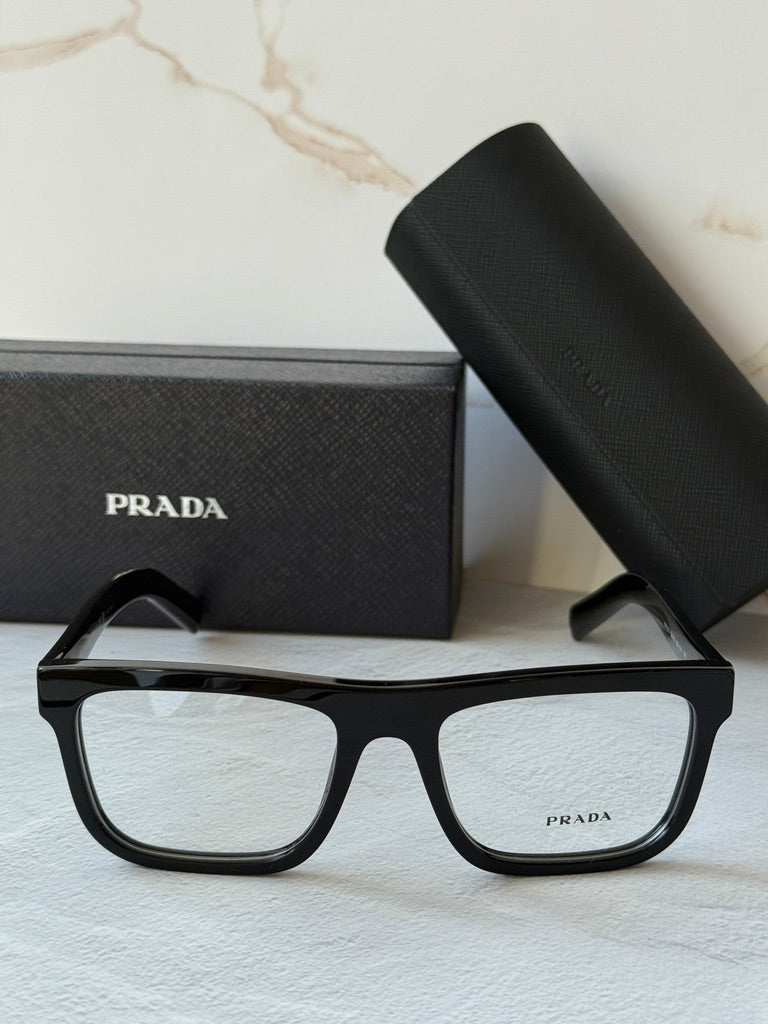 Prada PR C03V Square Eyeglasses Frames in Black