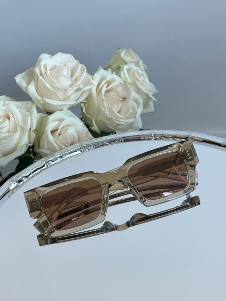 Saint Laurent SL572 Sunglasses in Beige Mirror