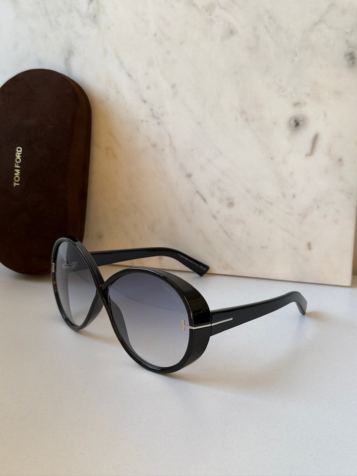 Tom Ford Edie FT1116 Oversized Round Sunglasses in Black