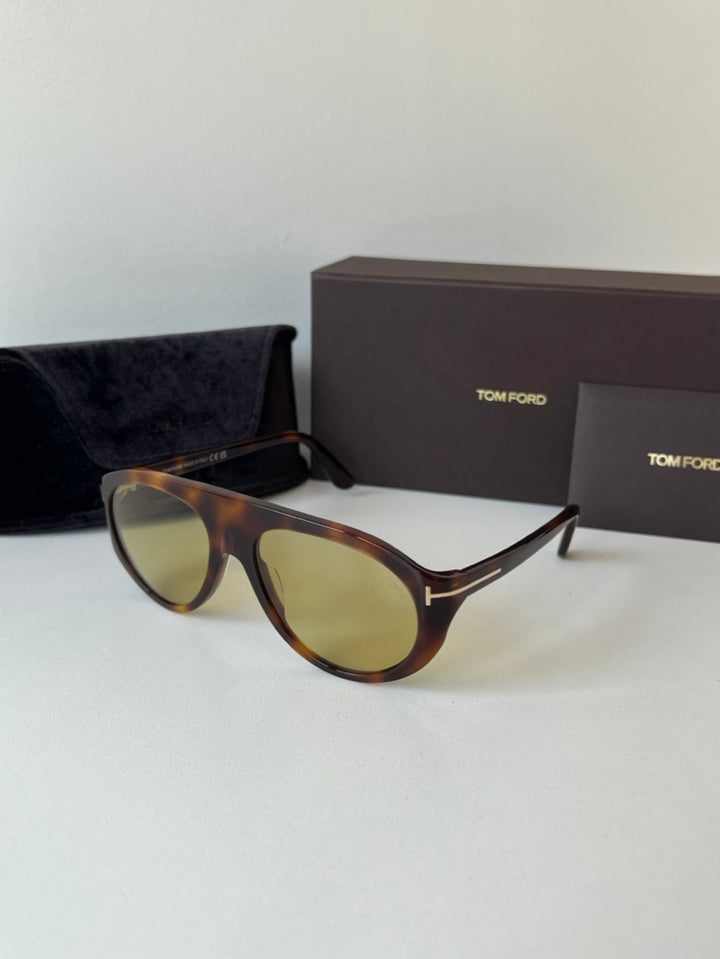 Tom Ford FT1001 Rex Aviator Sunglasses in Brown Yellow