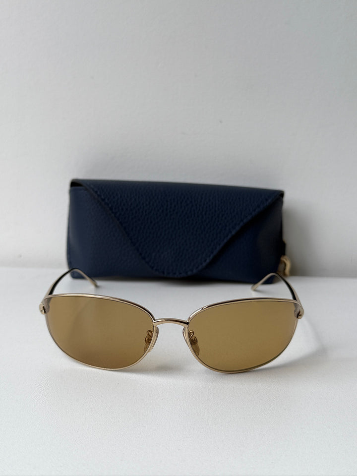 Loewe LW40164U Mask Sunglasses in Gold Brown