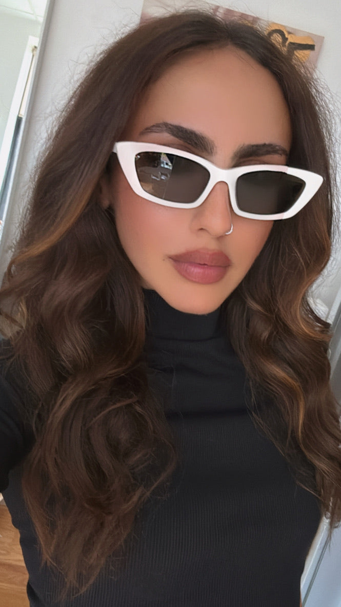 Saint Laurent SL277 Cat Eye Sunglasses in White – Designer Daydream