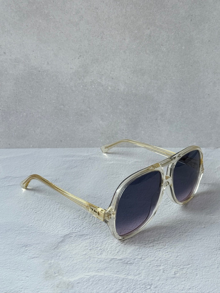Chloe CH0289S Oversized Pilot Sunglasses in Transparent Yellow