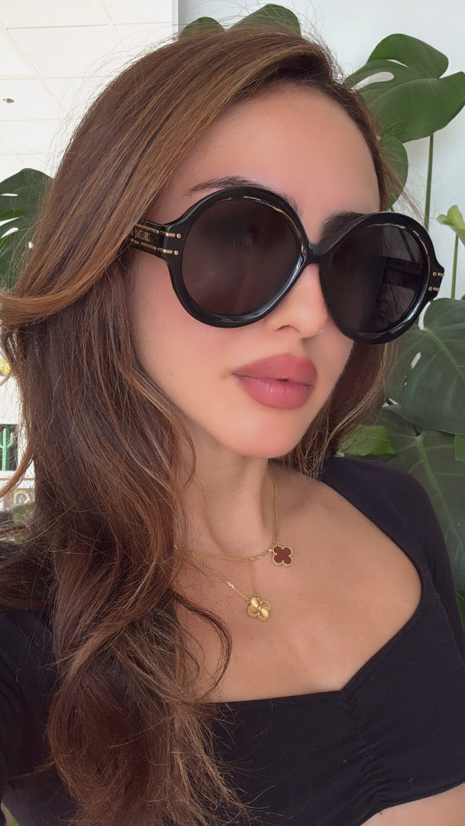 Dior DiorSignature R1U Round Sunglasses in Black