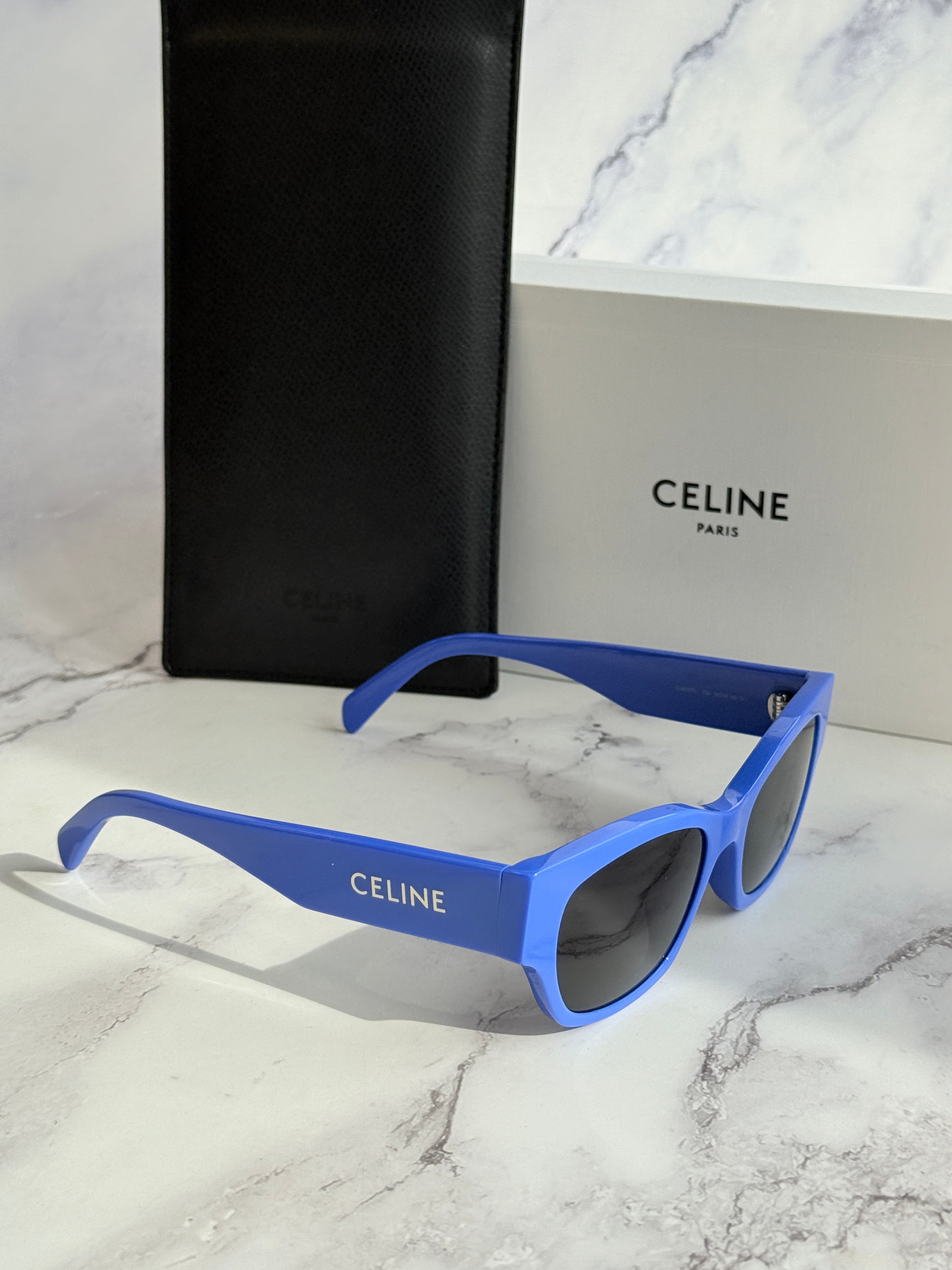 Celine CL40197U Blue Logo Sunglasses – Designer Daydream