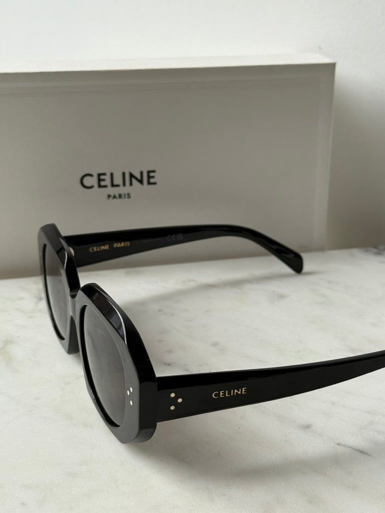 Celine CL40319F Black 3 Dots Geometric Sunglasses