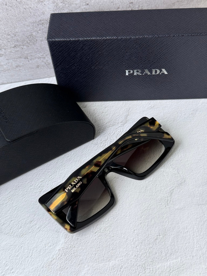 Prada PR D01S Square Sunglasses in Black Havana