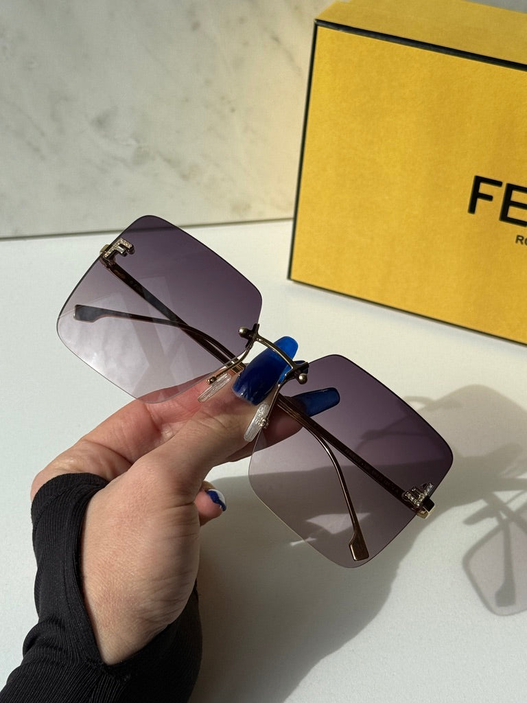 Fendi FE4082US First Rimless Gradient Violet Sunglasses