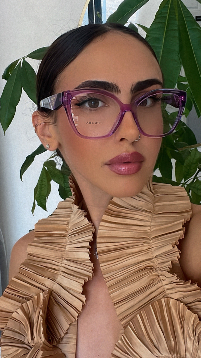 Prada PR20ZV Cat Eye Frames in Transparent Violet