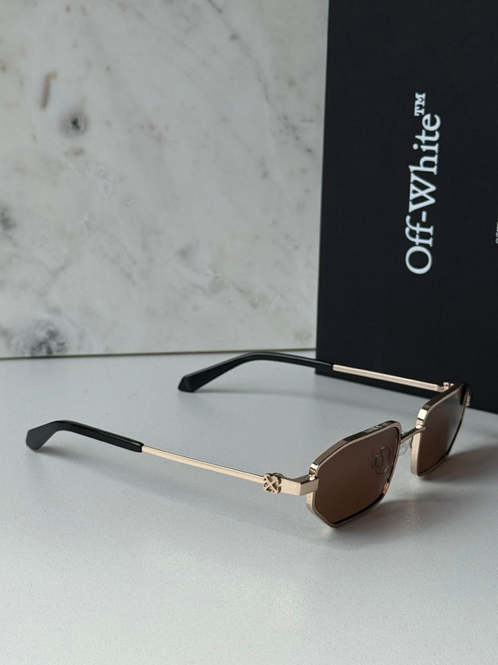 Off White Loa Sunglasses in Gold Brown
