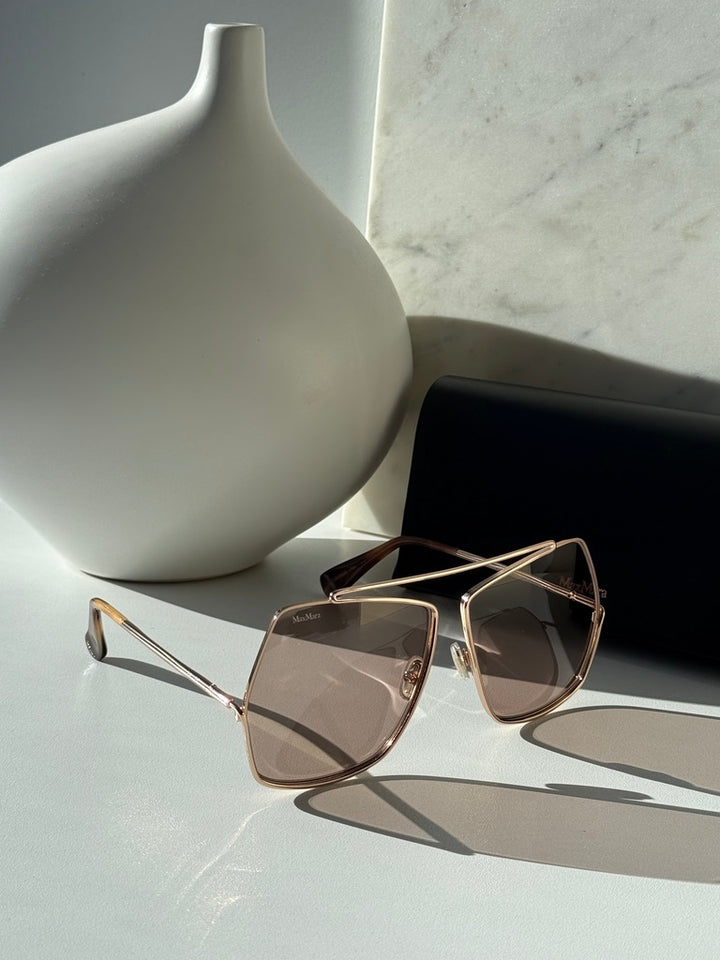 Max Mara MM0006/S Elsa Oversized Sunglasses in Gold Yellow