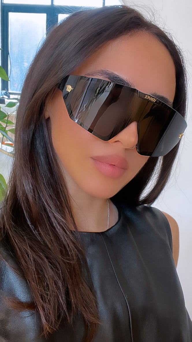 Versace VE4461 2 Lens Shield Sunglasses in Black – Designer Daydream
