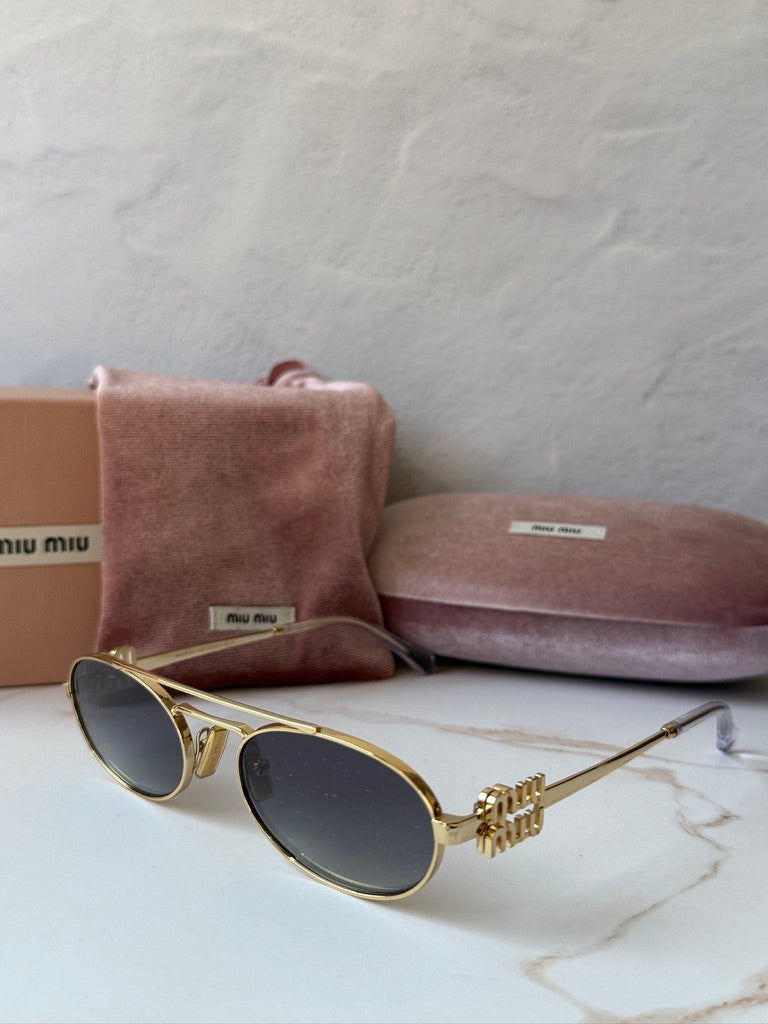 Miu Miu MU54ZS Sunglasses in Antique Gold Grey