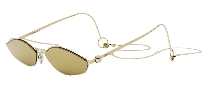 Fendi Baguette FE40114U-Y Mirror Sunglasses in Gold Chain