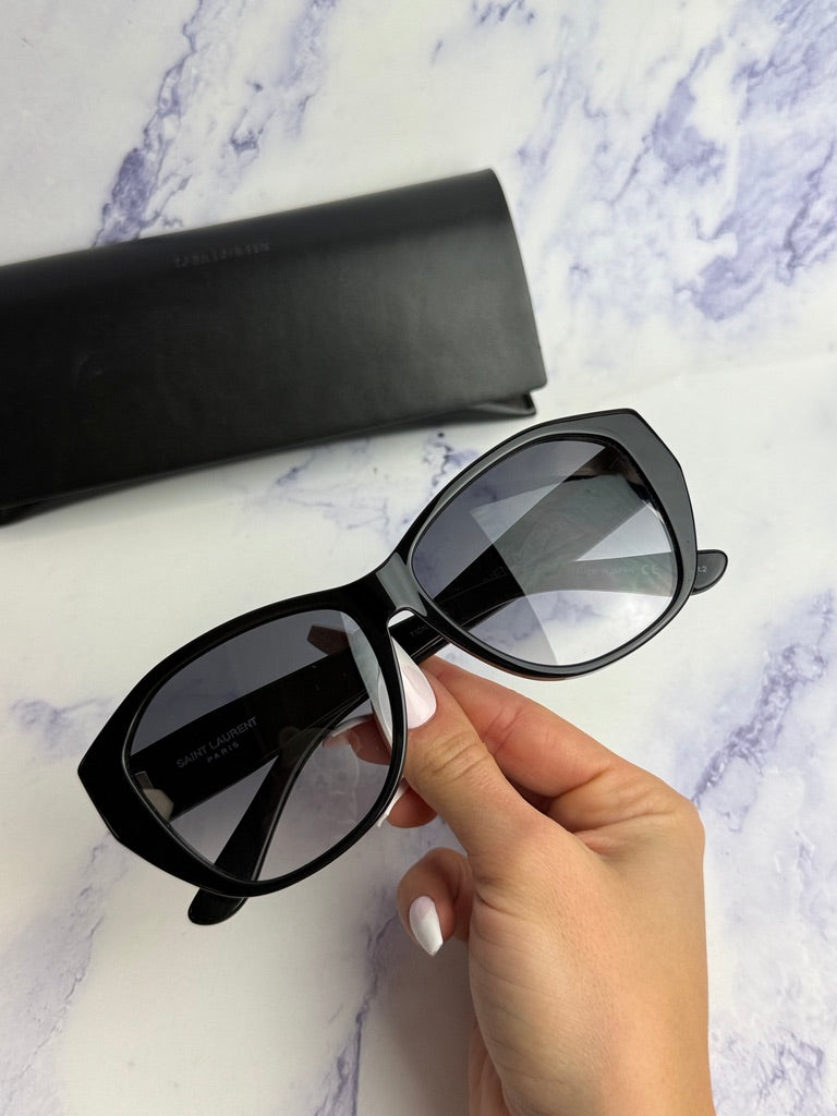 Saint Laurent SL M8 Geometric Sunglasses in Black