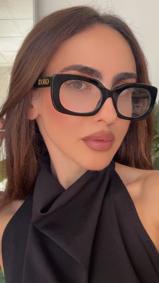 Gucci GG1154O Thick Rim Logo Frames in Black